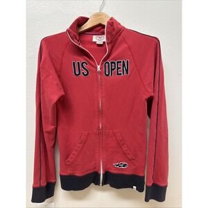 'Y2K 47 Brand US Open Tennis Red Full Zip Jacket Medium 2000s Fan Apparel Retro